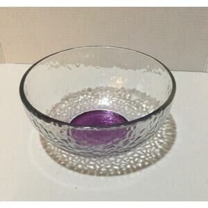 Mexico Glass pebble texture soup/cereal bowl with purple bottom